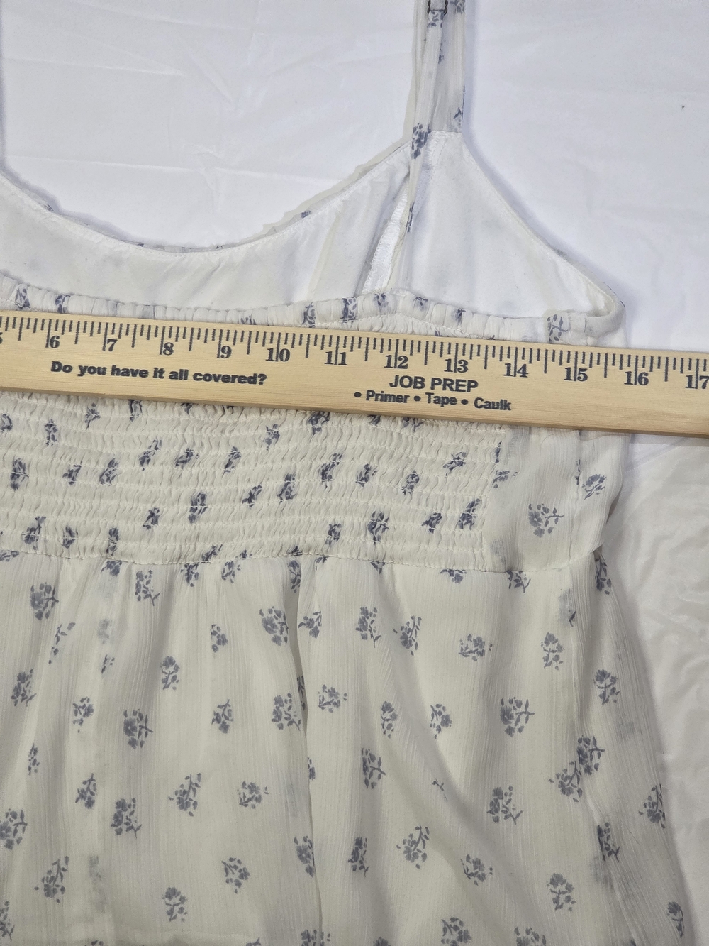 Ivory Floral Ruffled Camisole with Adjustable Straps - Picture 4 of 14